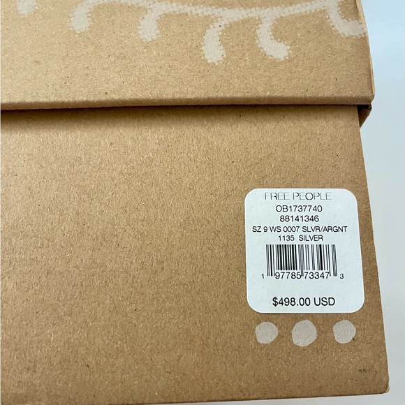 NIB Free People WTF Janey Engineer Boots in Silver Size 9 - Picture 10 of 12